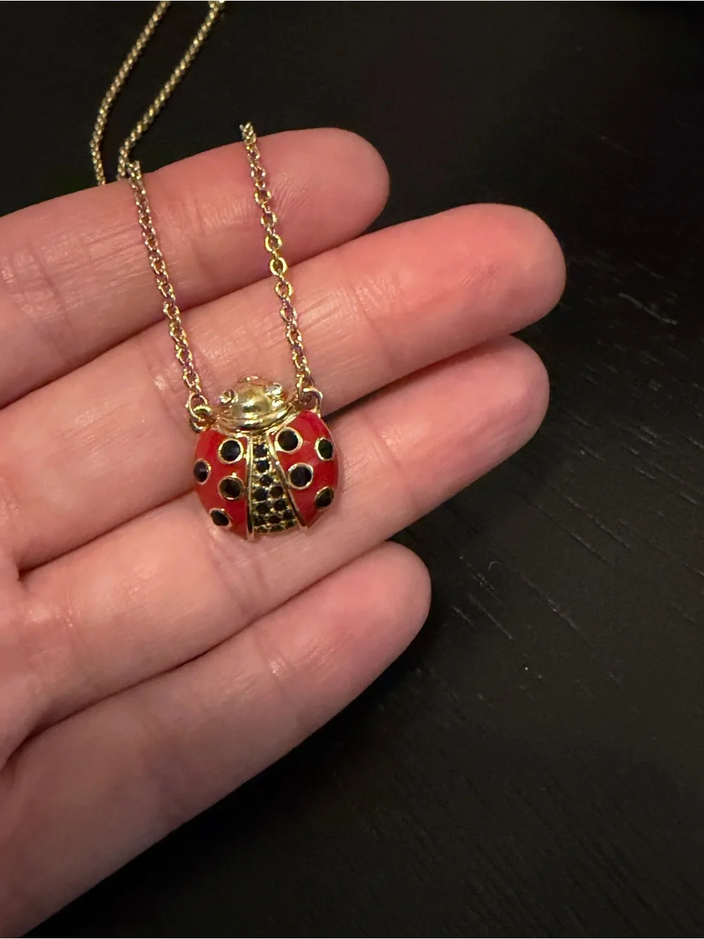 Kate Spade New York Ladybug Pendant Necklace Gold Friendly Insects Adjustable